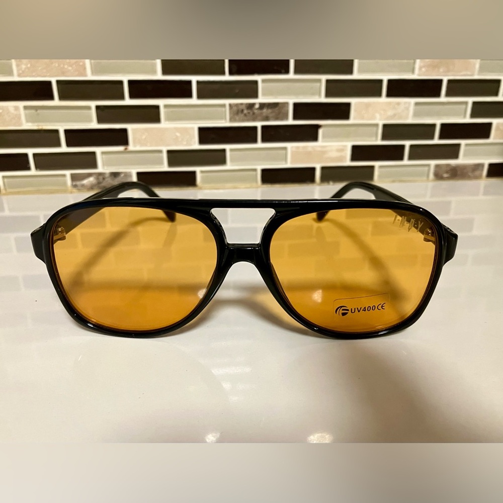 INDY Retired Aviator Sunglasses with Amber Lenses NWOT